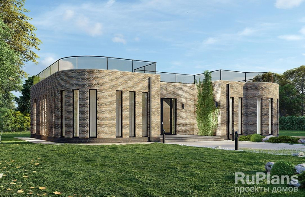 Rg5940 - Одноэтажный дом с подвалом и эксплуатируемой крышей