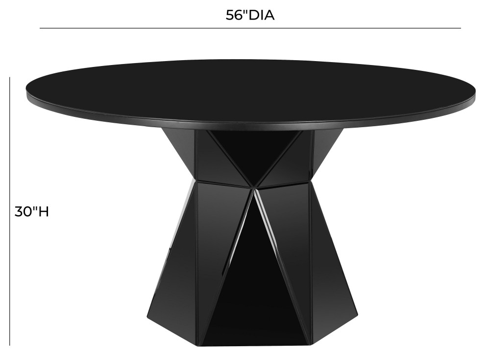 Iris Black Glass Dining Table Transitional Dining Tables by First