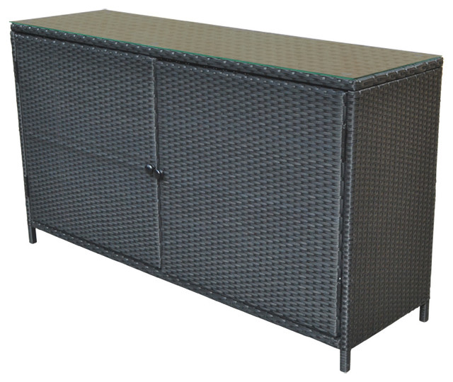 Wicker Rattan Buffet Serving Cabinet Table Storage Counter Wicker Rattan Buffet Serving Cabinet Table Storage Counter Tropical Outdoor By Prolinemax
