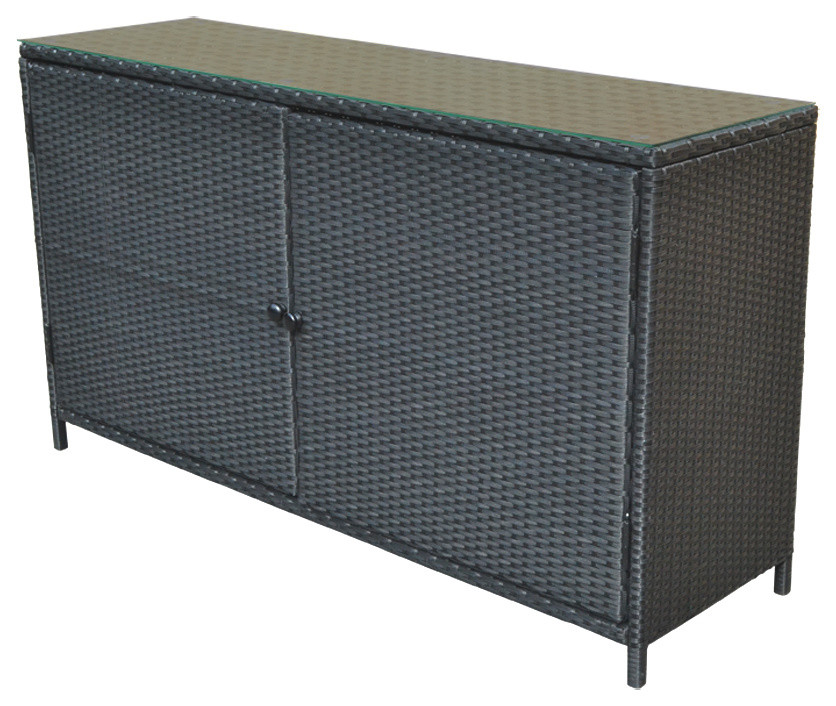 Wicker Rattan Buffet Serving Cabinet Table Storage Counter - Patio Furniture Storage Cabinet Wicker Rattan Buffet Serving Cabinet Table Storage Counter - Patio Furniture Storage Cabinet