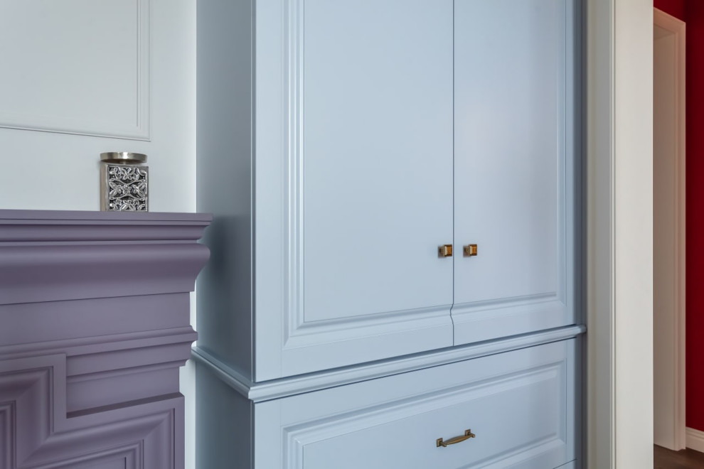 Шкафы для гостинной с эмалированными фасадами