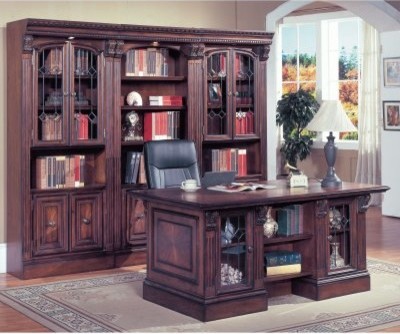 Parker House Huntington E Saver Library Wall With Executive Desk Parker House Huntington E Saver Library Wall With Executive Desk