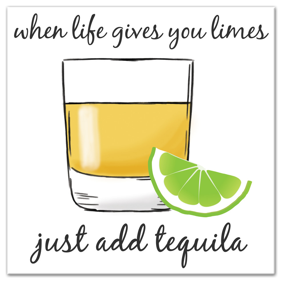 Life Gives You Limes Add Tequila Canvas Wall Art, 16"x16"