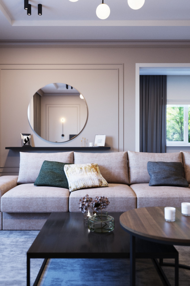 Коттедж с камином, современная классика