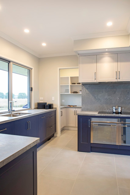 Classic Blue Shaker Style Kitchen country-kitchen