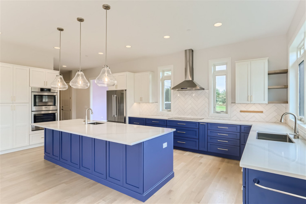 Example of a transitional kitchen design in Chicago