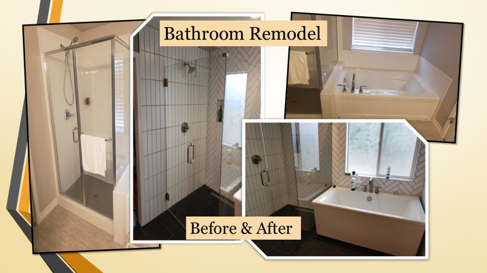 a before and after of the same bathroom