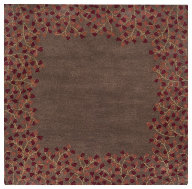 Surya Athena Ath5003 Red Brown Transitional Area Rug Square 4 X4
