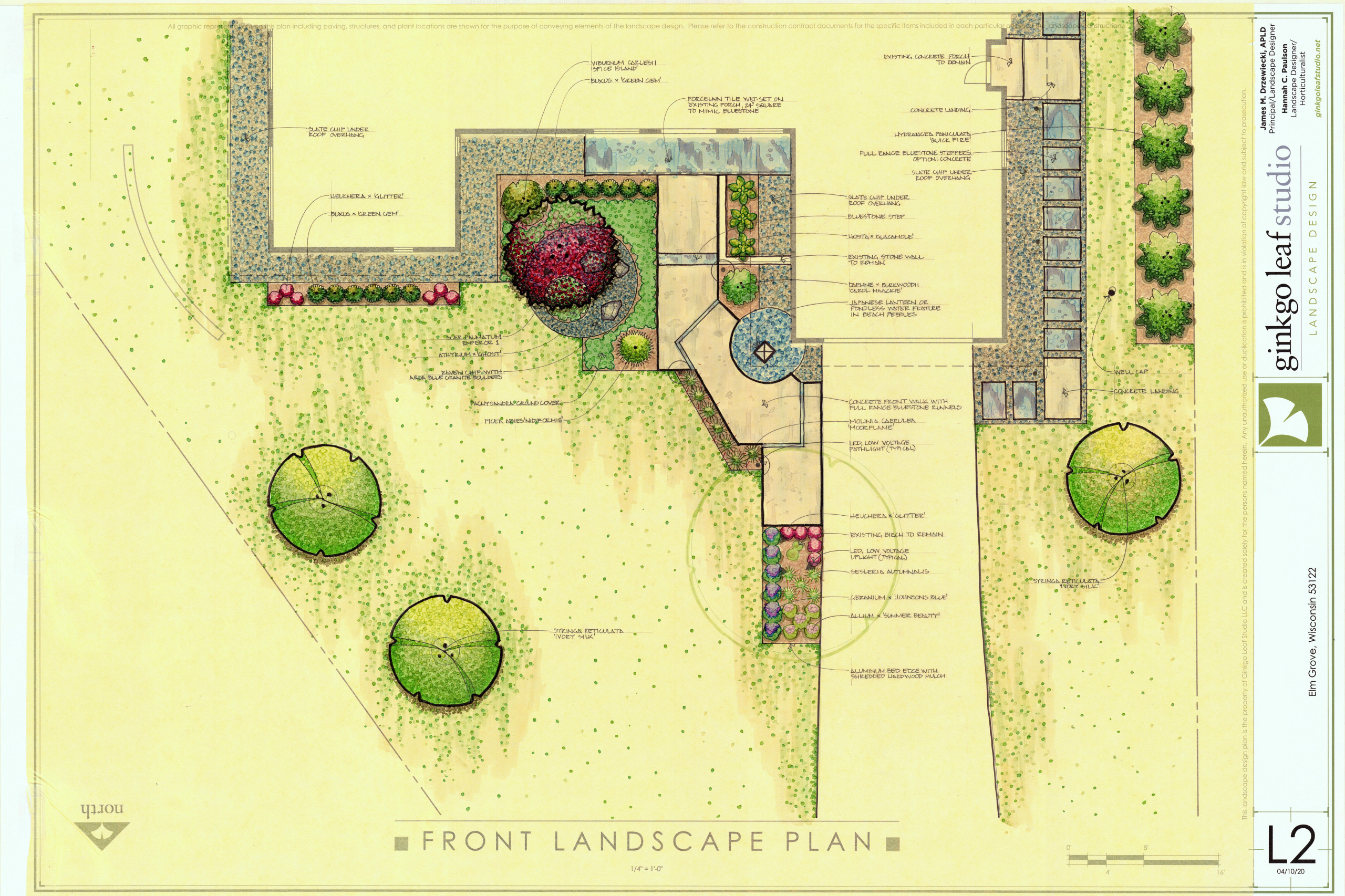 Mid-Century Front Yard Landscape - Elm Grove