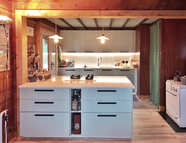 Chalet au bord du lac rustic-kitchen
