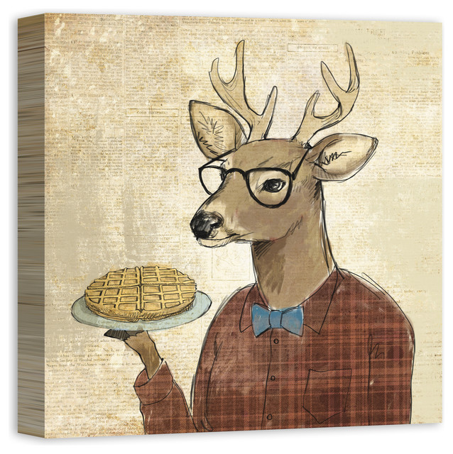 "Cool Stag with Waffles" Canvas Wall Art, 20x20, 20x20 Southwestern