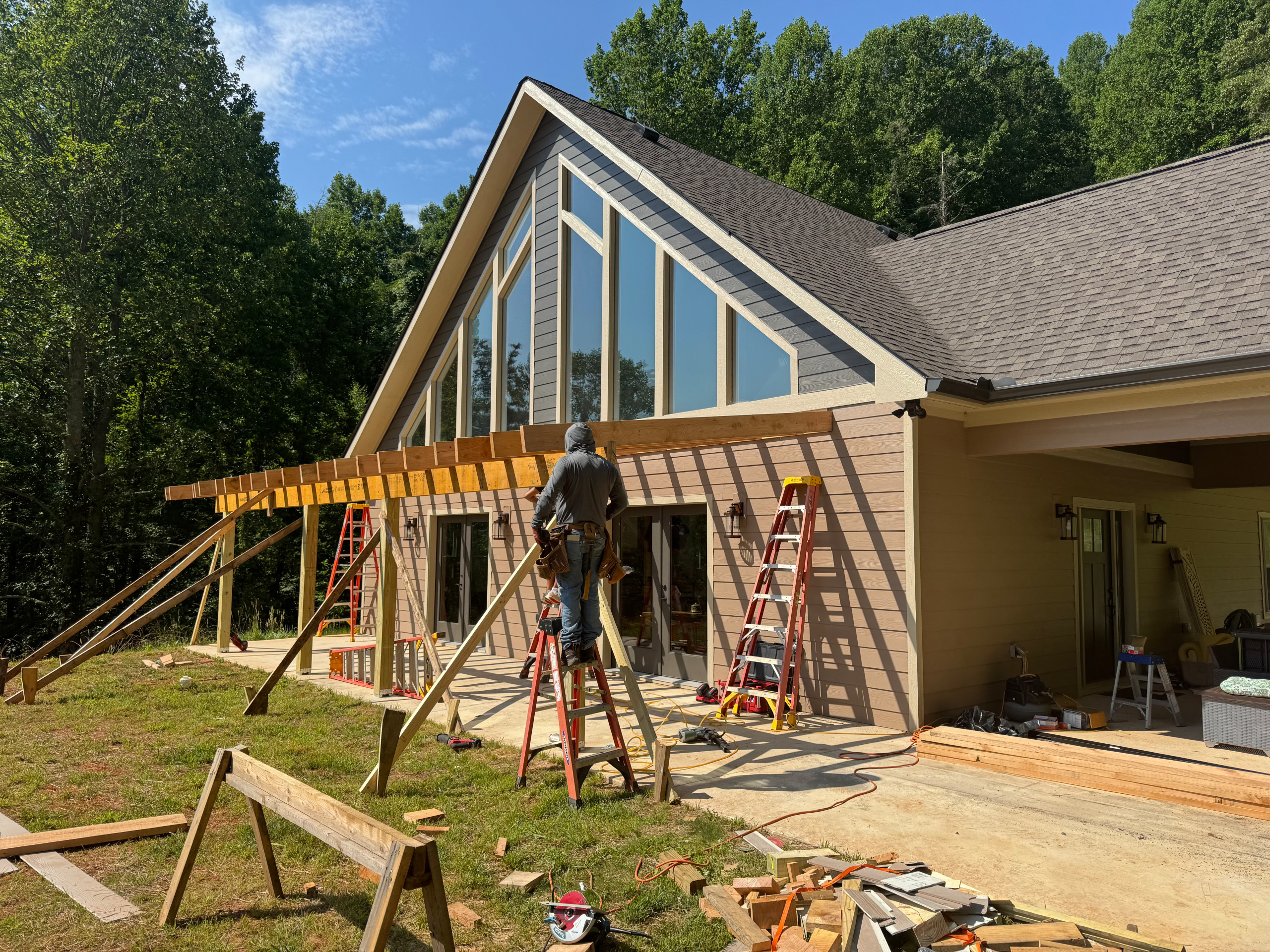 Patio Roof Addition for A-Frame Mountain Home