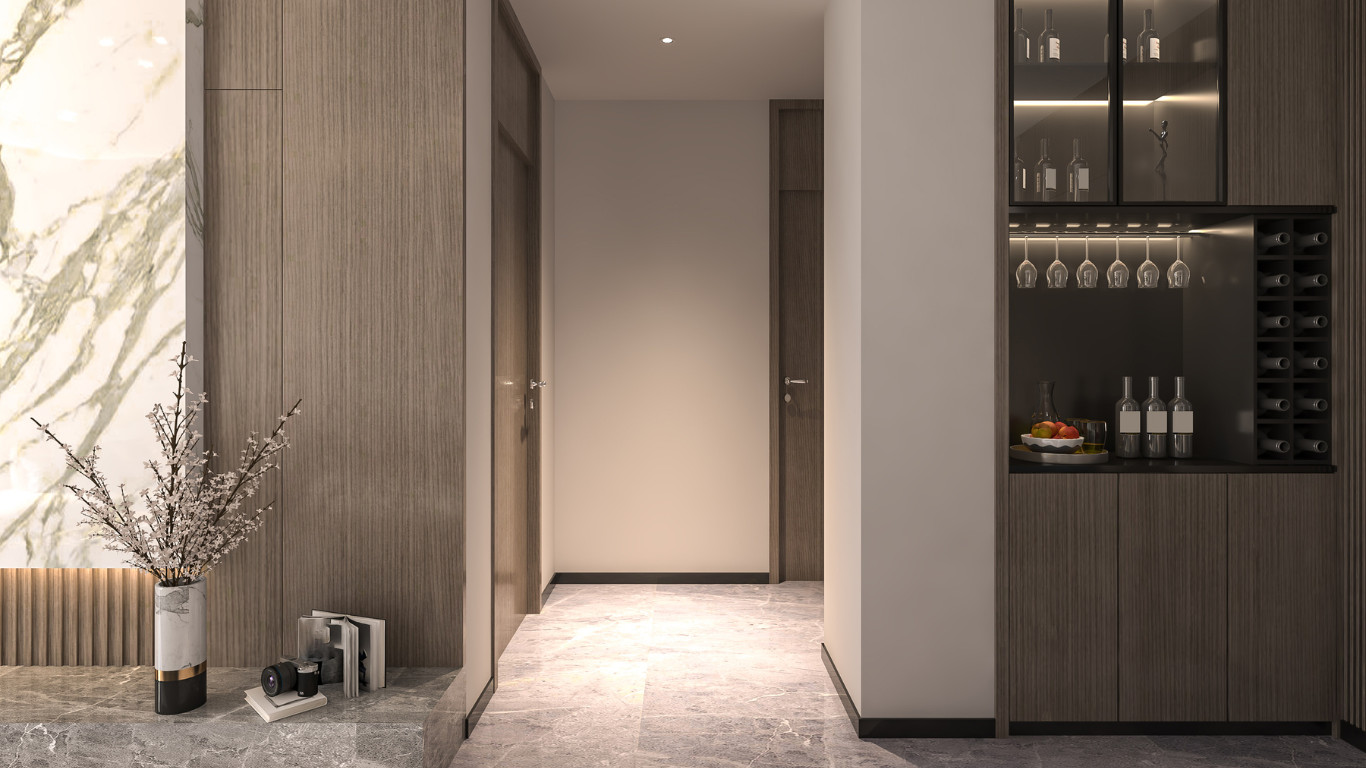 Contemporary Timber Entrance Hall in Tunbridge Wells