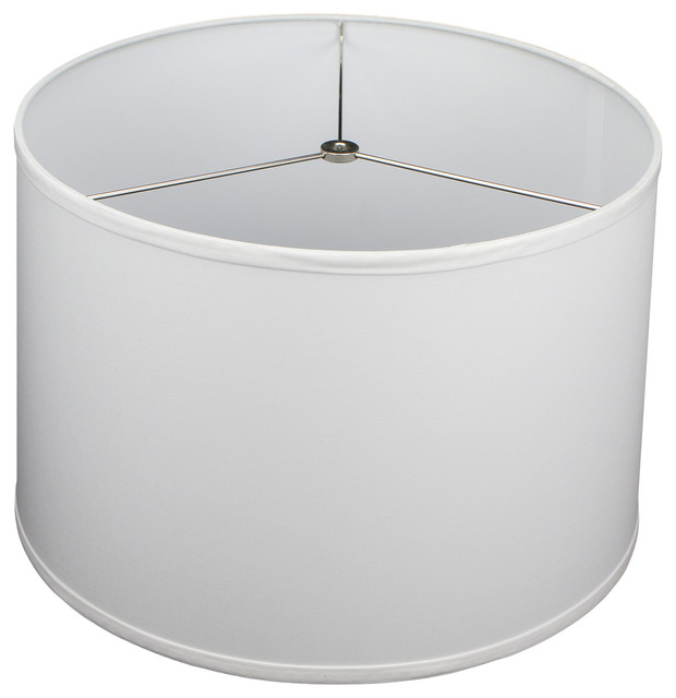 Fenchel Shades, 16"x17"x11" Spider Attachment Drum Lamp Shade, Linen White
