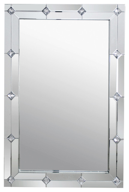 Acme Hessa Accent Wall Mirror Faux Rhinestones Contemporary Acme Hessa Accent Wall Mirror Faux