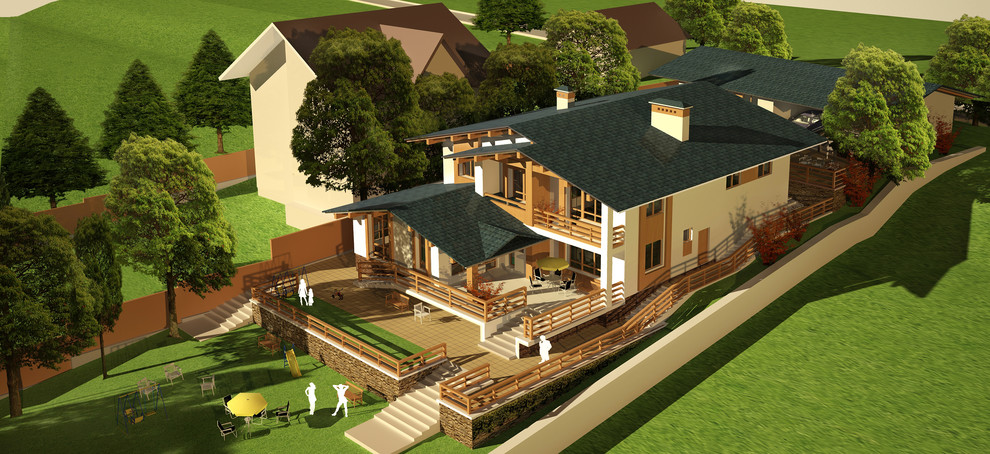 Загородный жилой дом в стиле Шале в  пос. Старопышминск