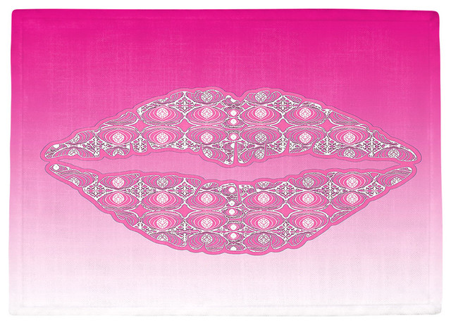 Dianoche Kitchen Place Mats By Susie Kunzelman Lips Hot Pink Dianoche Kitchen Place Mats By Susie Kunzelman Lips Hot Pink