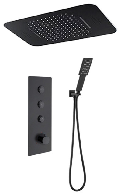Fontana Isernia 20*14"Led Musical Waterfall Rainfall Shower System ...
