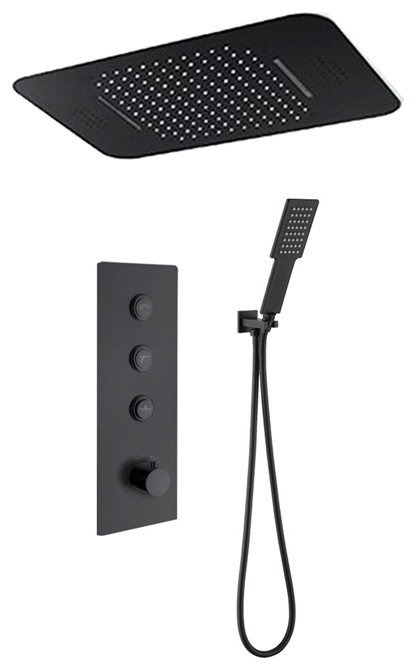 Fontana Isernia 20*14"Led Musical Waterfall Rainfall Shower System ...