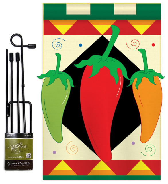 Chili Pepper Food Vegetable Garden Flag Set Modern Flags And