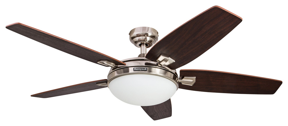 48 Honeywell Carmel Indoor Ceiling Fan With Remote Control Brushed Nickel