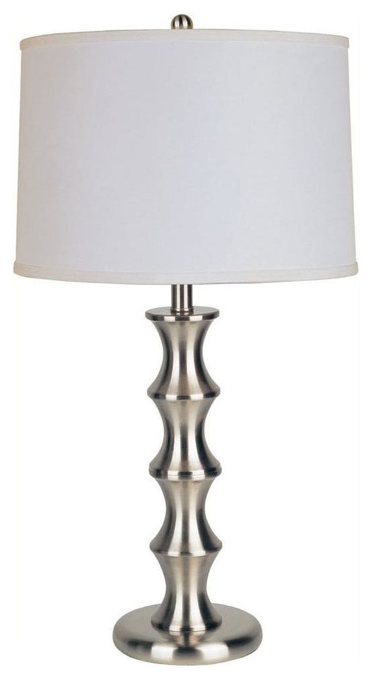 29.5" Metal Table Lamp, Satin Nickel