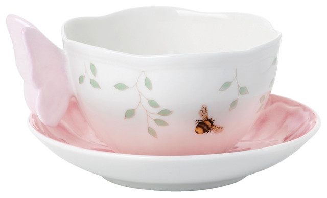 Shop Houzz | Lenox Lenox Butterfly Meadow Butterfly Pink Cup and ... - Lenox Butterfly Meadow Butterfly Pink Cup and Saucer traditional-teacups