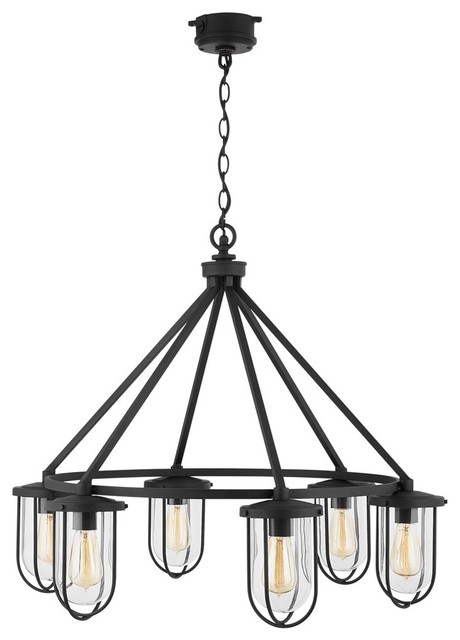 Capital Lighting Corbin 6 Light Outdoor Chandelier 934261bk Black Beach Style Flush Mount Ceiling By Buildcom Houzz Capital Lighting Corbin 6 Light Outdoor, Modern Black Outdoor Chandelier