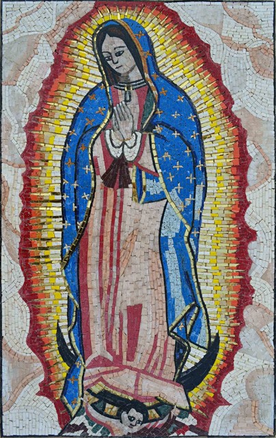 Ceramic Decorative Tile Mural MARY QUEEN of HEAVEN 12.75 X 17 inches 