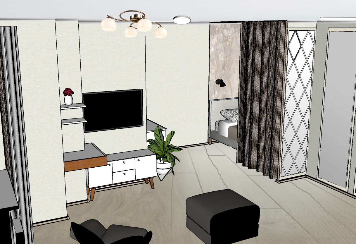 Однокомнатная квартира с оригинальной планировкой для молодой девушки