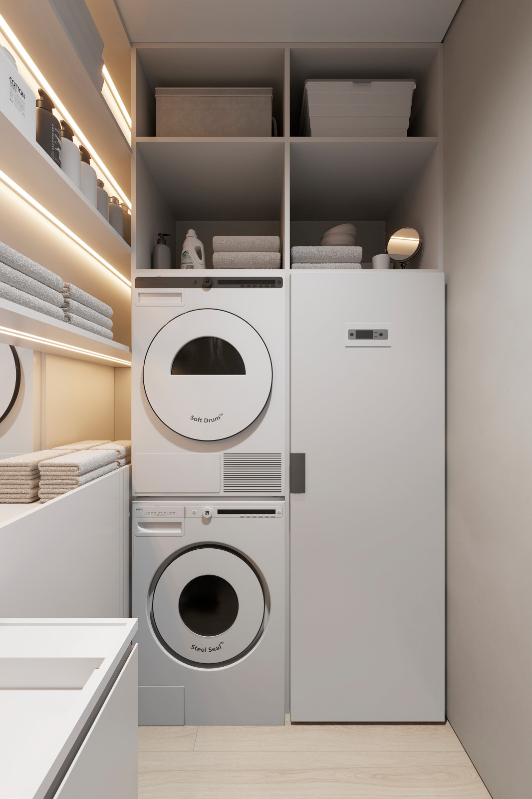 ЖК «Зенит», современный интерьер квартиры, построенный на контрастах