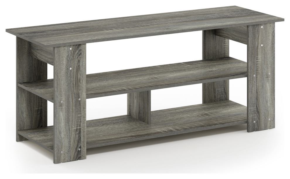 Furinno 15118 JAYA TV Stand Up To 50Inch, French Oak Grey/Black