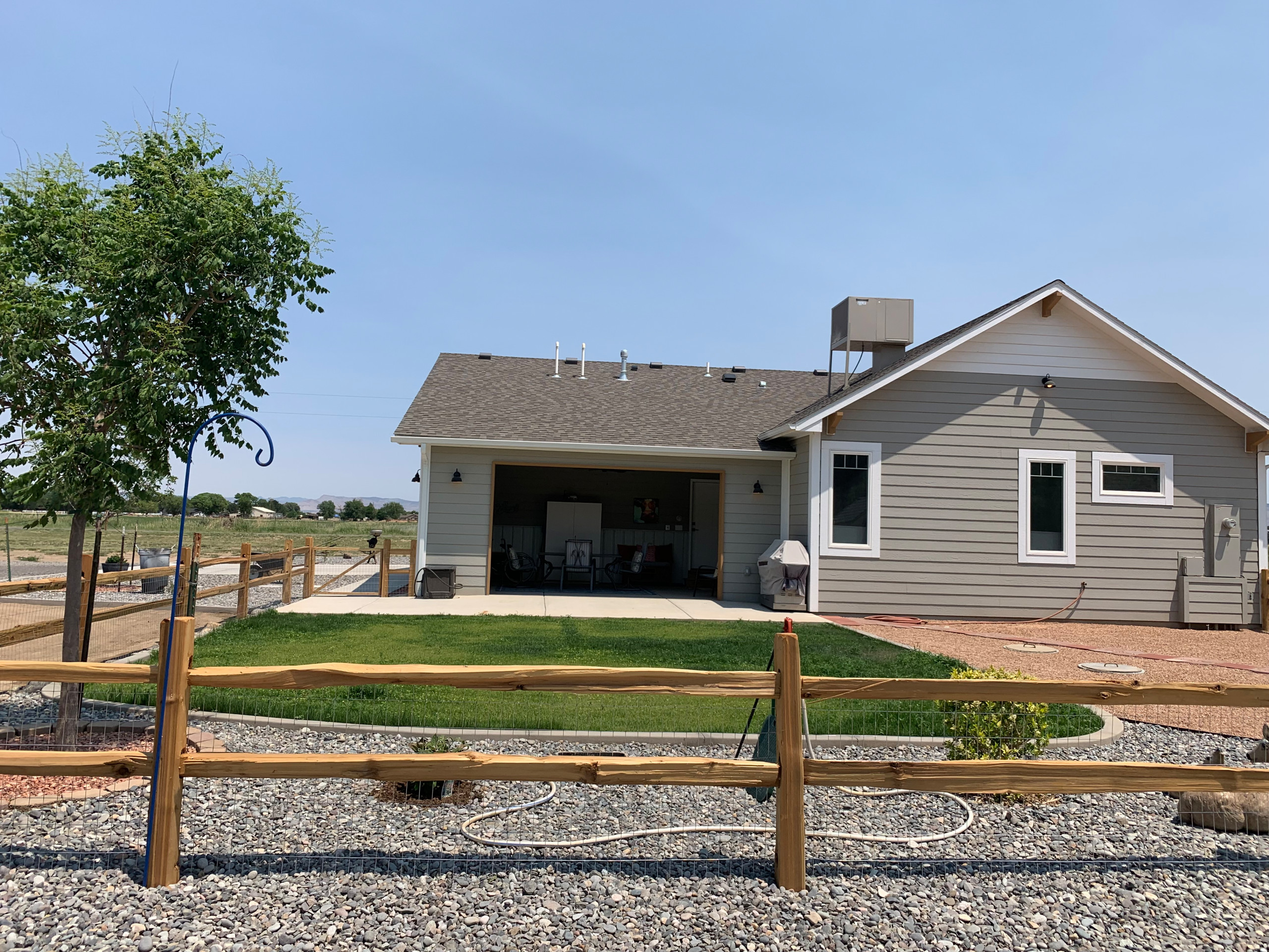 Backyard and covered porch