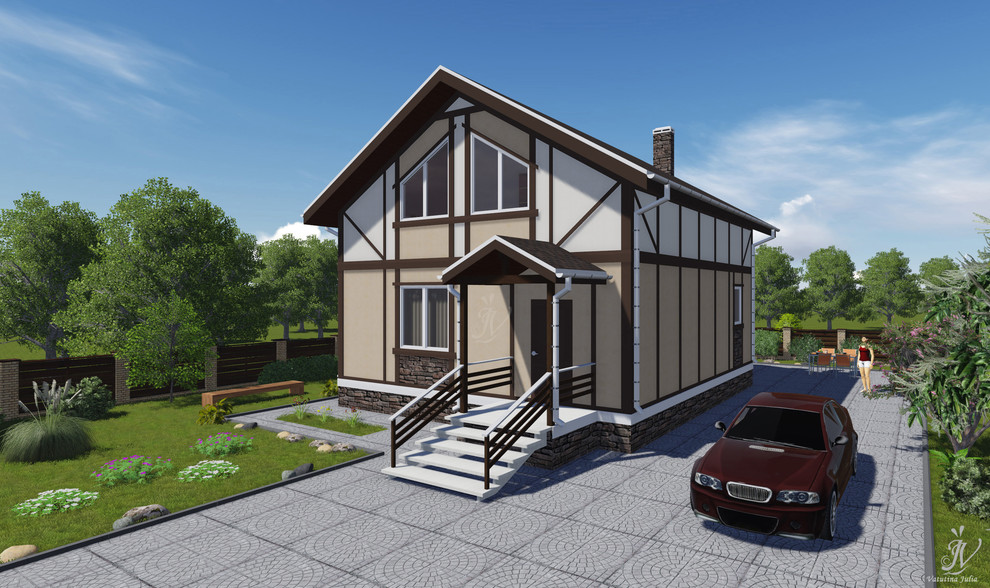 Эскизный проект индивидуального двухэтажного жилого дома в г. Кохма