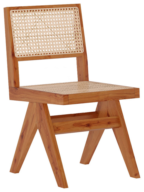 Mid Century Modern Rattan Dining Chairs, Set of 2, SunnyDays Brown ...