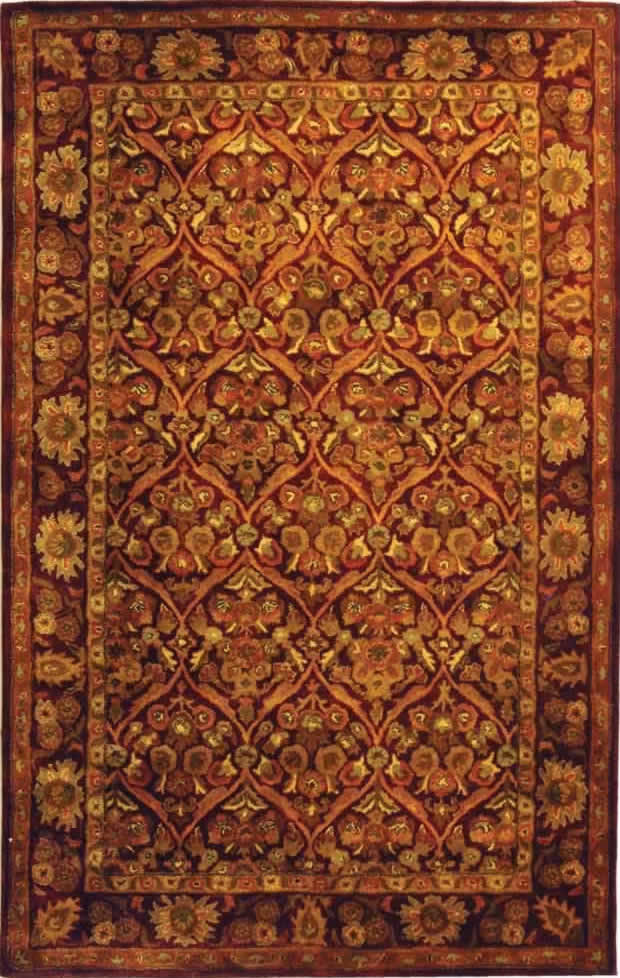 Wine Safavieh Antiquity Collection AT57B Handmade Traditional Oriental Premium Wool Runner 2'3 x 12' 