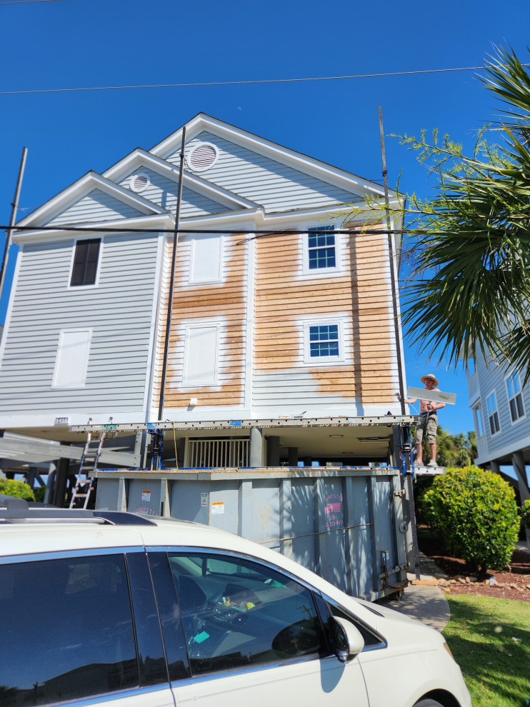 Exterior remodel / Windows / cider siding / paint