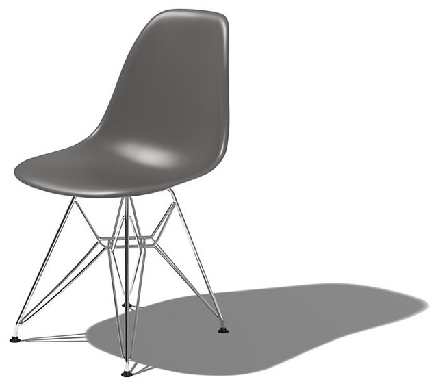 Eames Molded Plastic Side Chair with Eiffel Tower Base