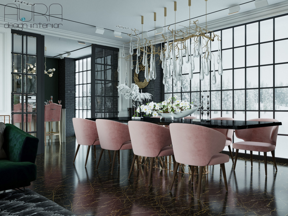 Дизайн кухни гостиной в загородном доме