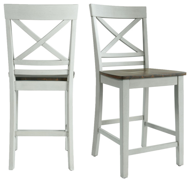 El Paso Counter Side Chair With Cream/Natural, Set of 2 Transitional