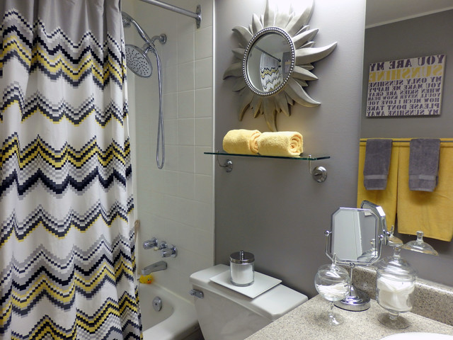 grey and yellow bathroom - contemporary - bathroom - toronto -