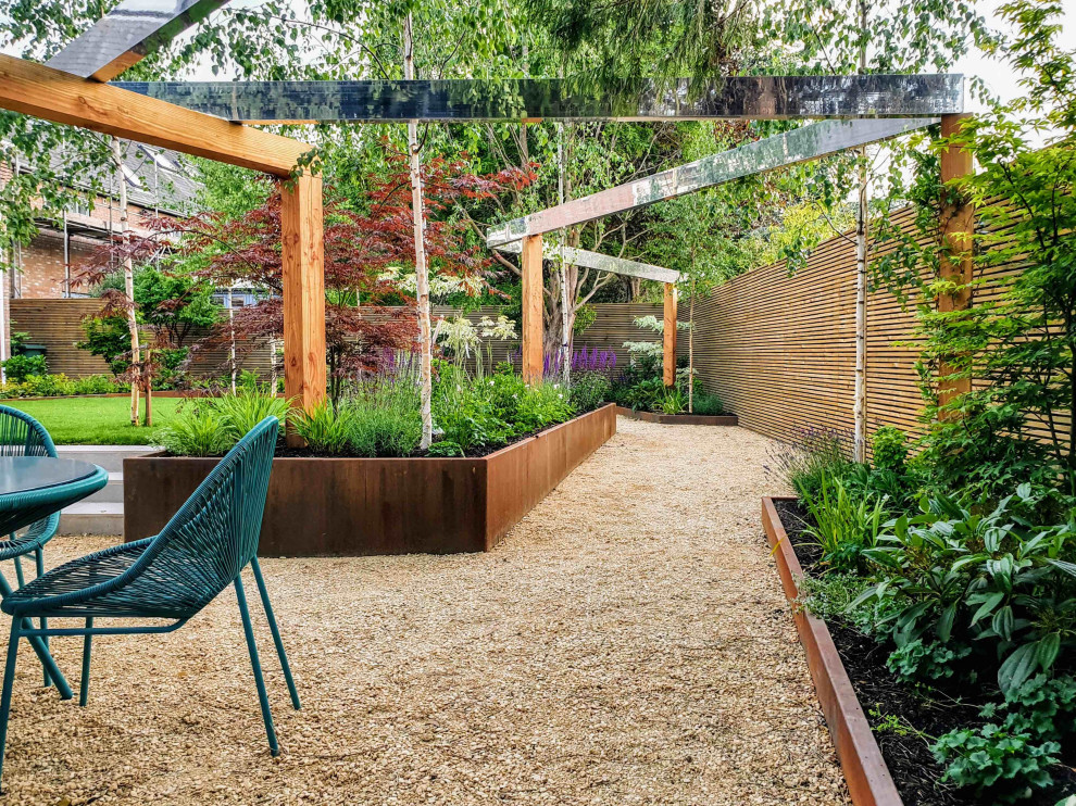 Design ideas for a mid-sized contemporary backyard garden in Other.