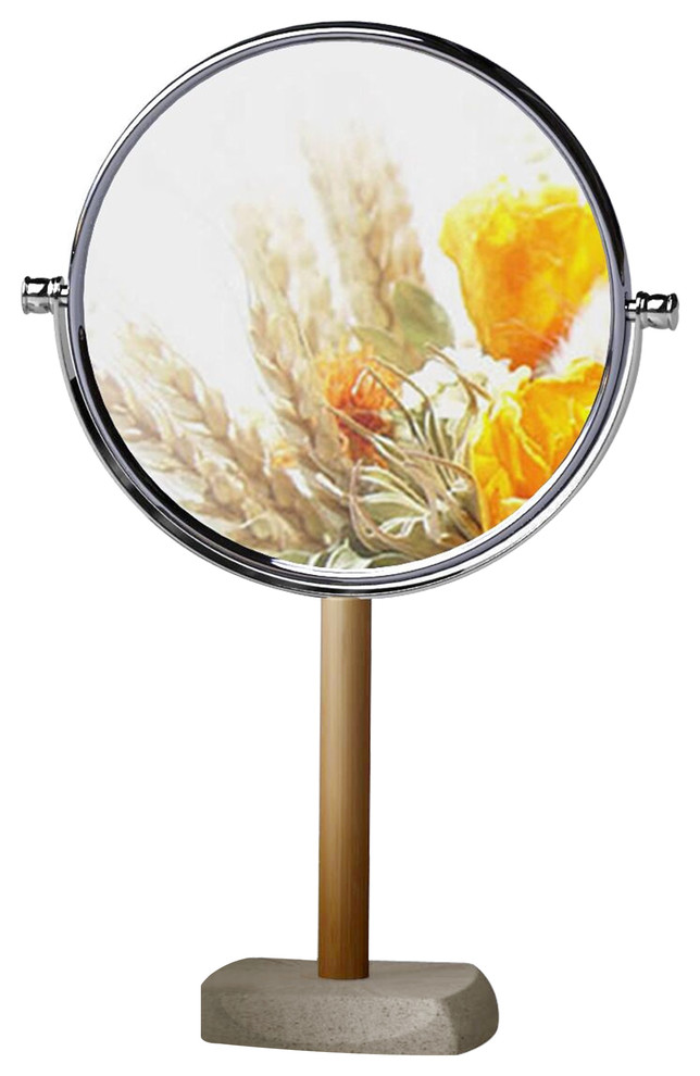 nu steel Stone Finish Mirror Transitional Makeup Mirrors by