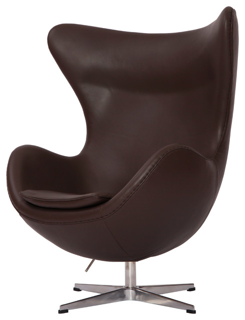 Mlf Modern Egg Chair View In Your Room Houzz Modern Egg Chair Dark Brown Aniline Leather Midcentury Armchairs And Accent