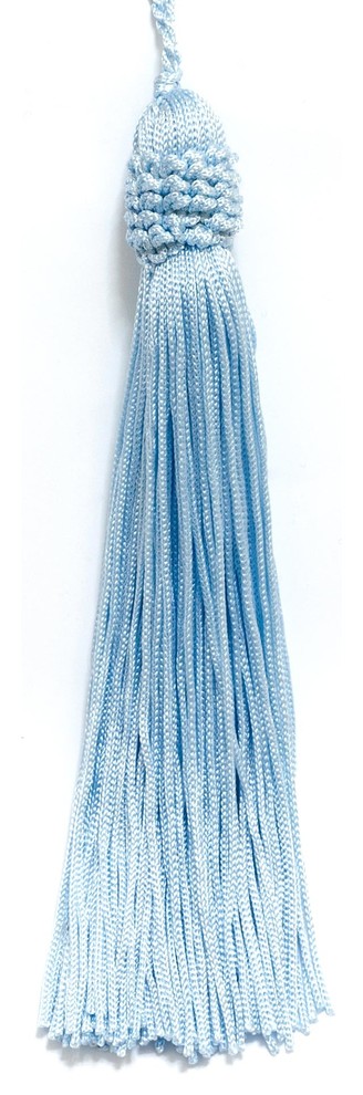Set of 10 ARCTIC BLUE Crown Head Chainette Tassel, 5.5 Inch Long with 1 Inch Loo