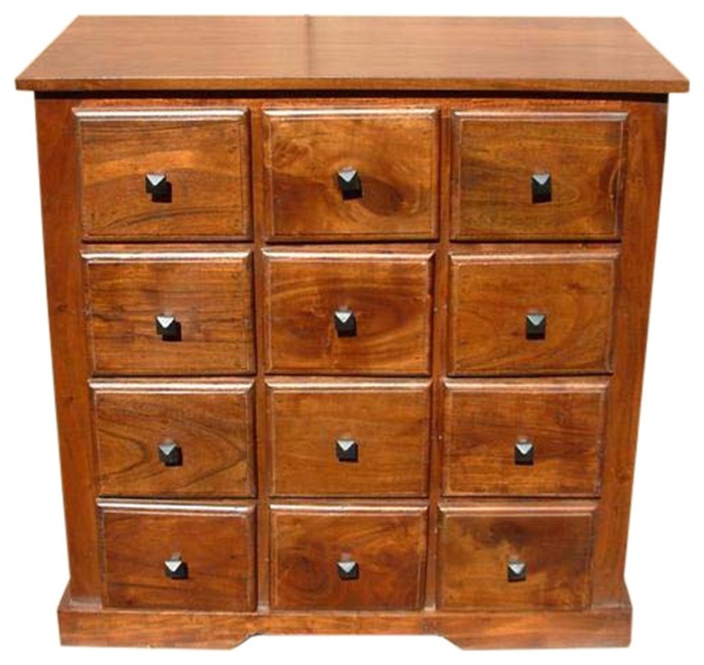 Handmade Wooden Bedroom Storage Dresser Chest With 12 Drawers