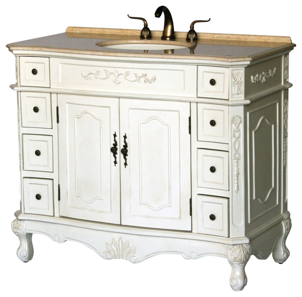 42" Antique-Style Single Sink Bathroom Vanity Model 1905-42 261BE ...