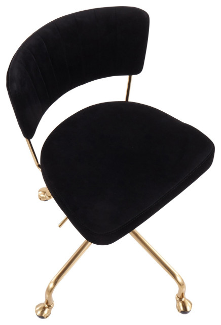 Tania Task Chair, Gold Metal - Contemporary - Office Chairs - by ...