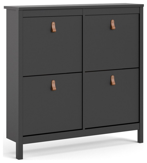 Tvilum Madrid 4 Drawer Shoe Cabinet in Black Matte - Shoe Storage - by ...