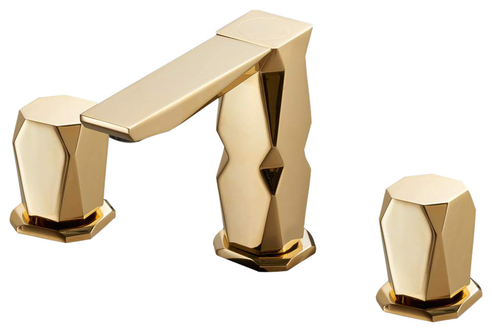 polished gold bathroom sink faucets
